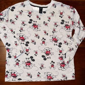Disney Mickey Mouse Gray and Red Shirt Size Extra Small